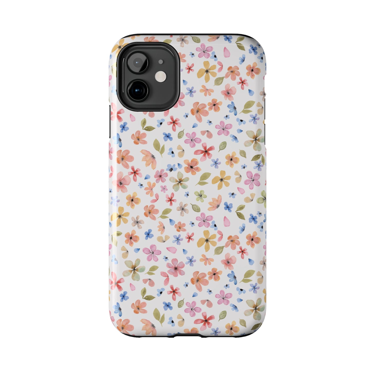 Tiny Pink, Yellow and Blue Flowers Iphone Tough Phone Case