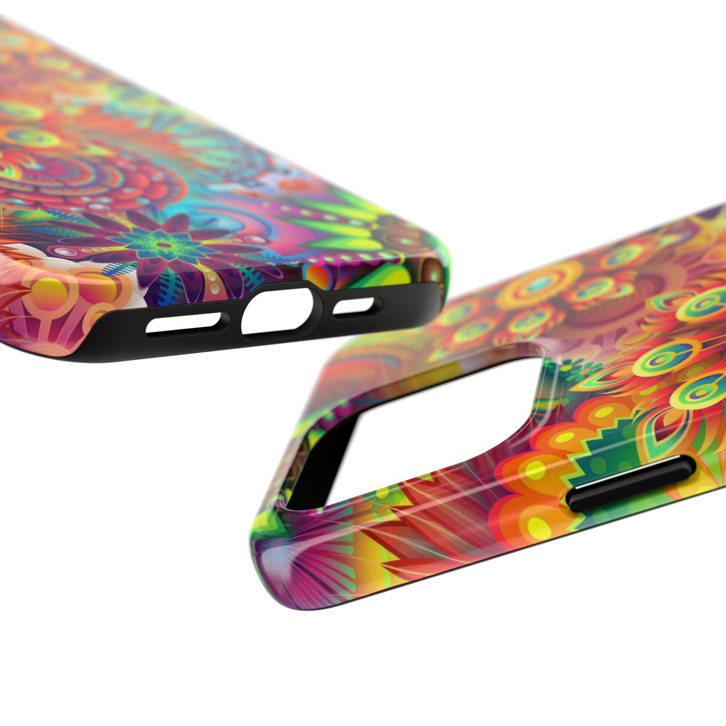 Rainbow Flower Power Design Iphone Tough Phone Case