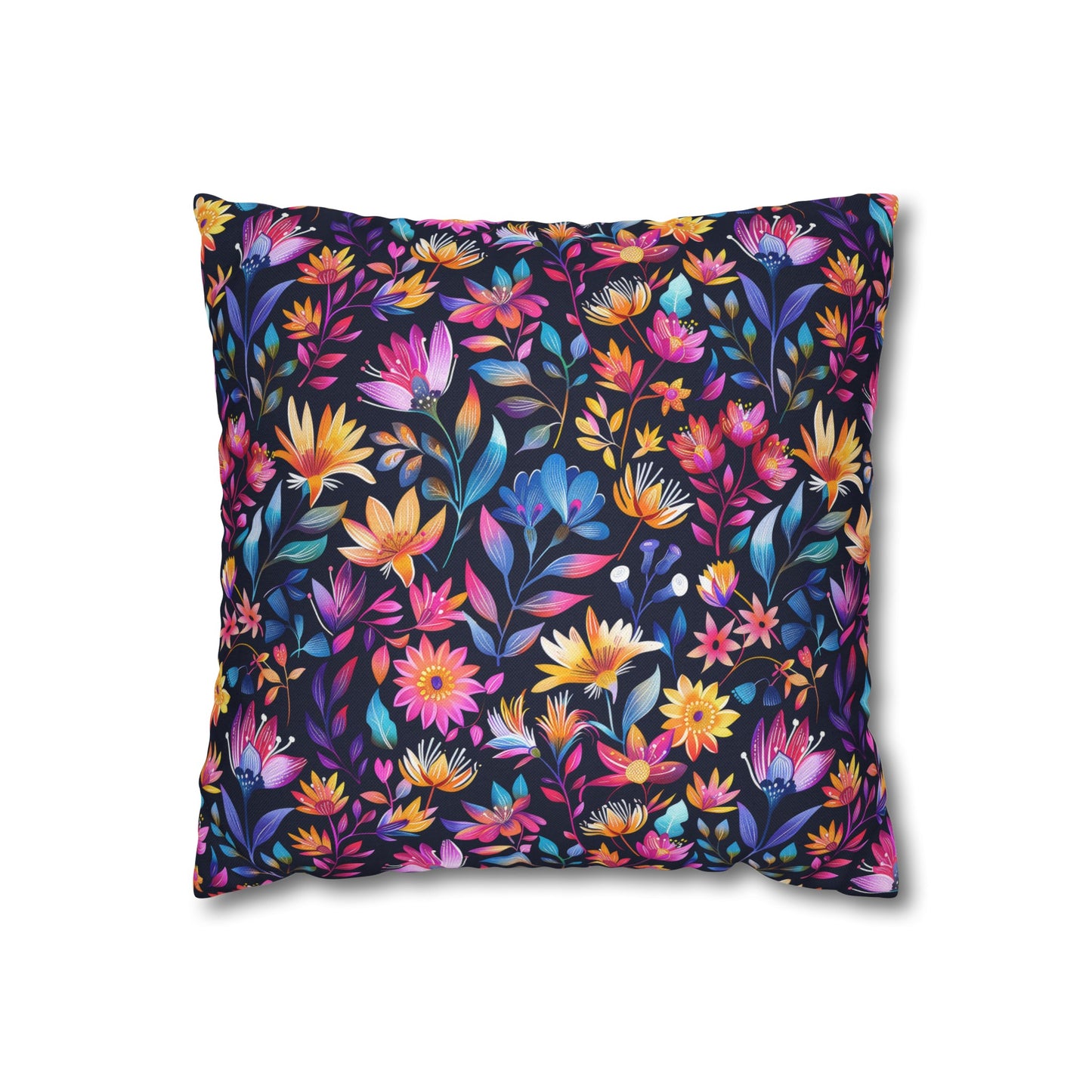 Enchanted Night Garden of Floral Bliss Spun Polyester Square Pillowcase 4 Sizes