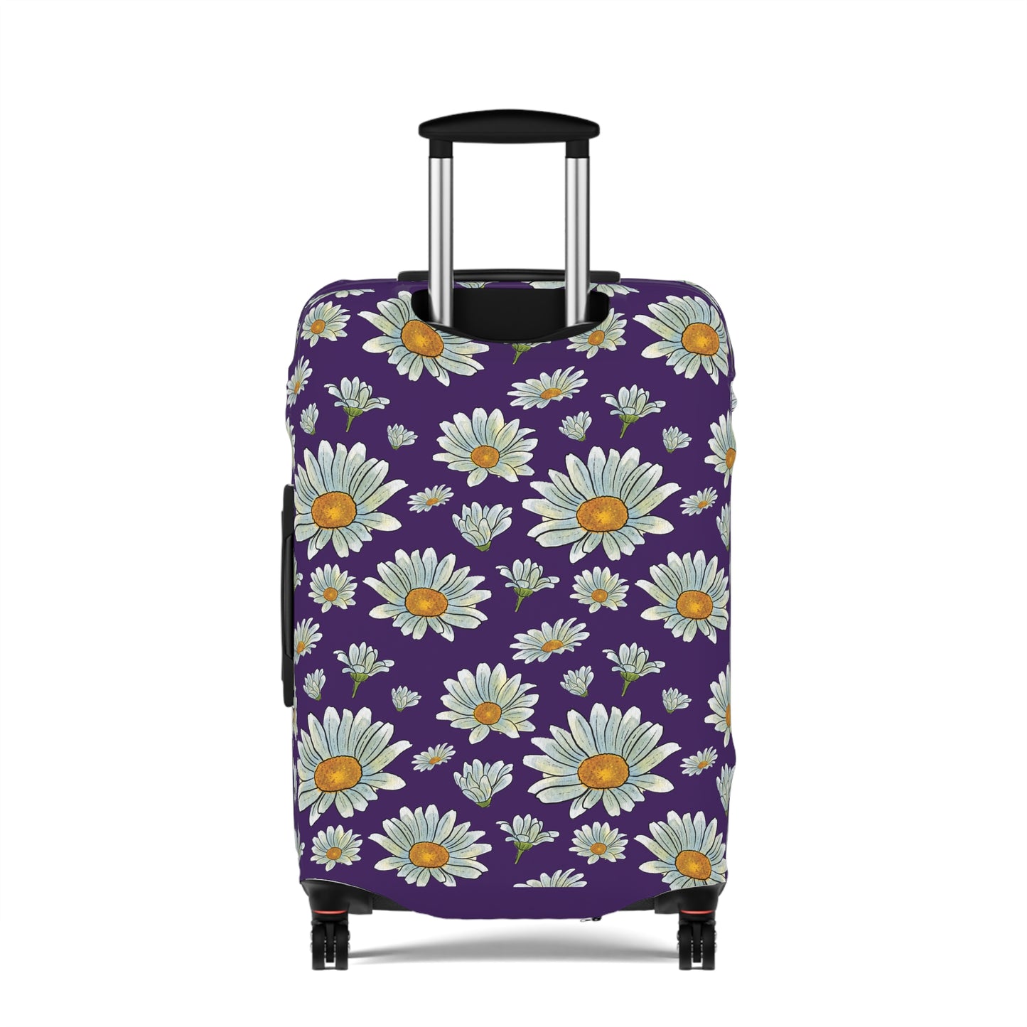 Large Watercolor Summer Daisies Blooming Against a Bold Purple Background  - Luggage Protector and Cover 3 Sizes