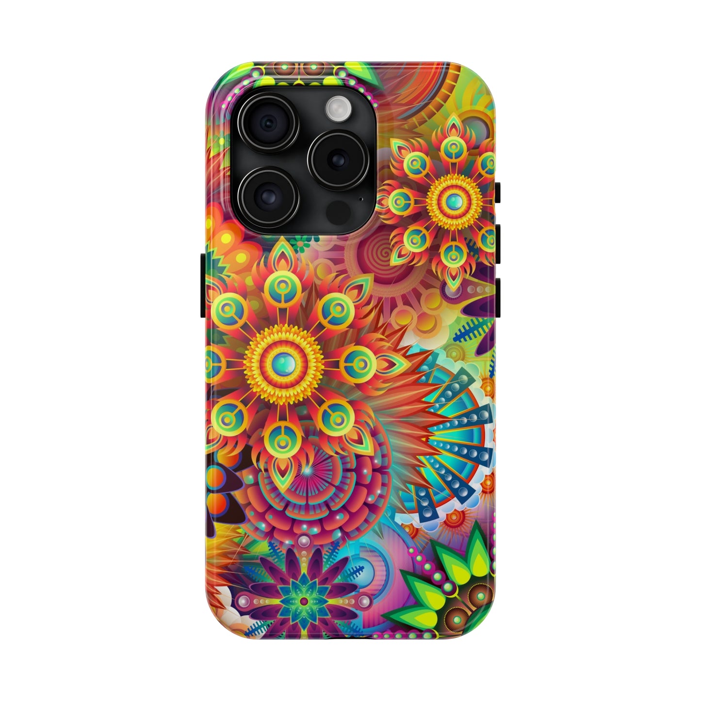 Rainbow Flower Power Design Iphone Tough Phone Case