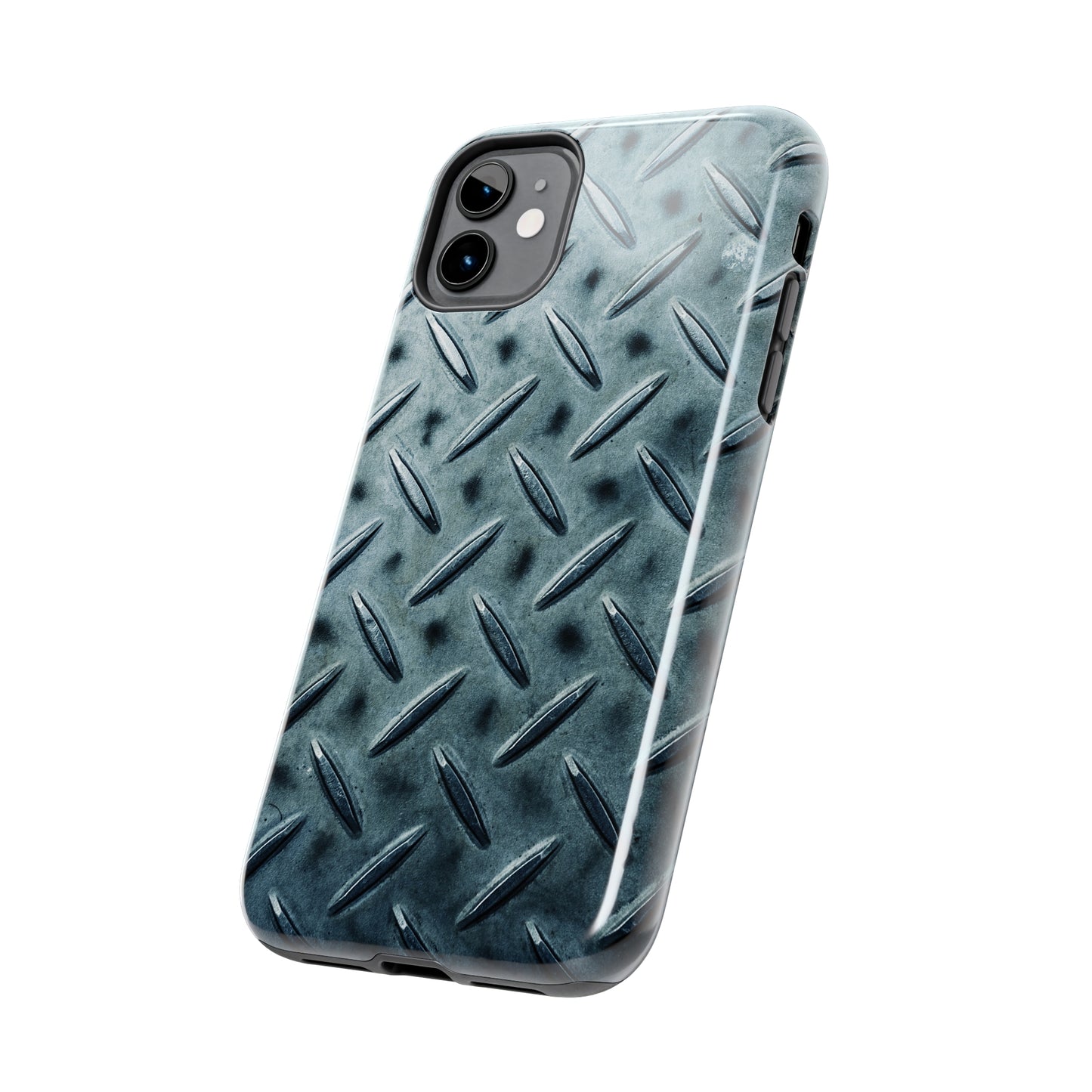 Blue Steel Diamond Plate Design Iphone Tough Phone Case