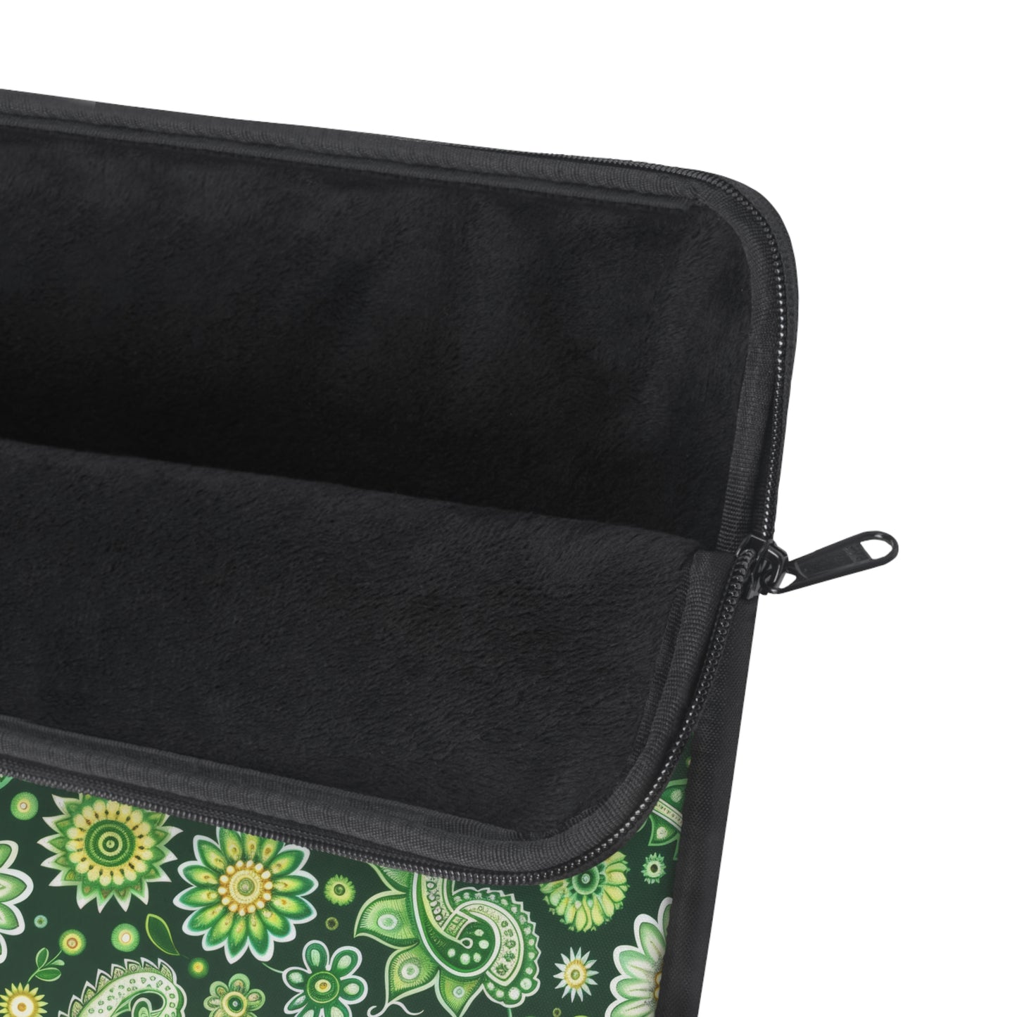 Emerald Oasis in Lush Paisley and Floral Mandala in Soothing Green Tones Laptop or Ipad Protective Sleeve 3 Sizes Available