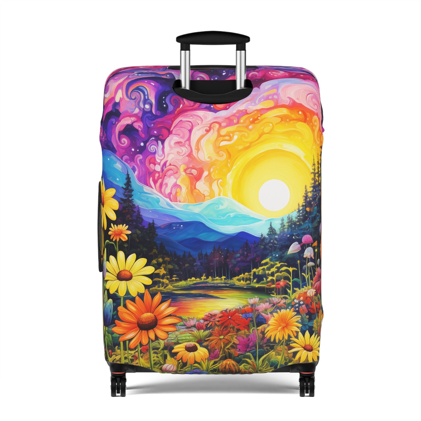 Enchanting Sunrise Over a Whimsical Field of Wildflowers  - Luggage Protector and Cover 3 Sizes