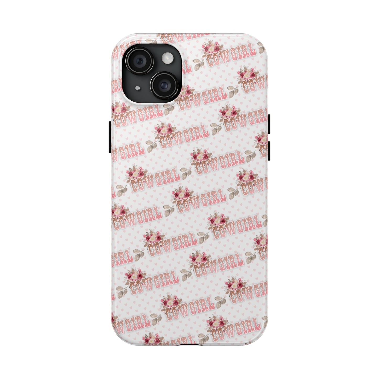 Pink Cowgirl and Flowers Iphone Tough Phone Case