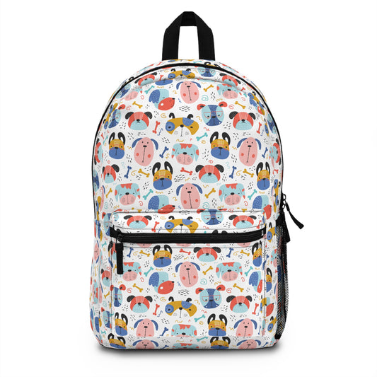 Adorable Canine Characters: Cartoon Faces of Dogs Lightweight Backpack