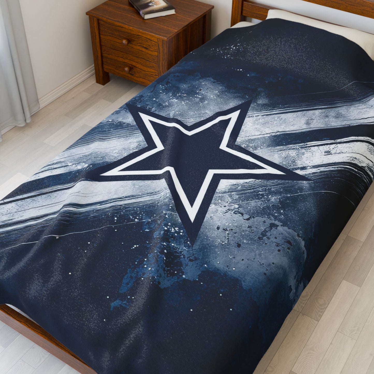 Texas Star Print Velveteen Plush Blanket 3 Sizes