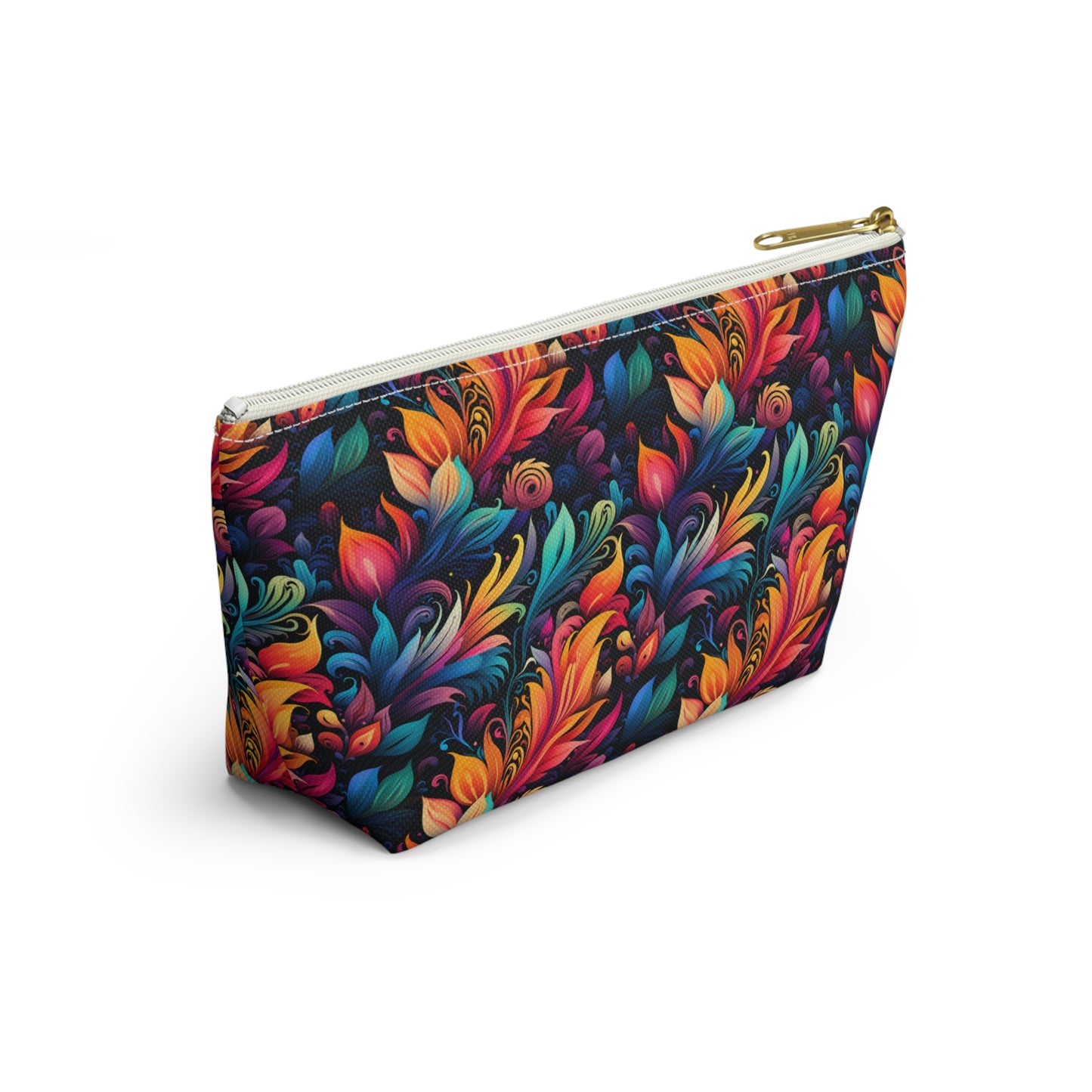 Mystical Neon Flowers and Leaves  - Makeup & Accessory Bag 2 Sizes