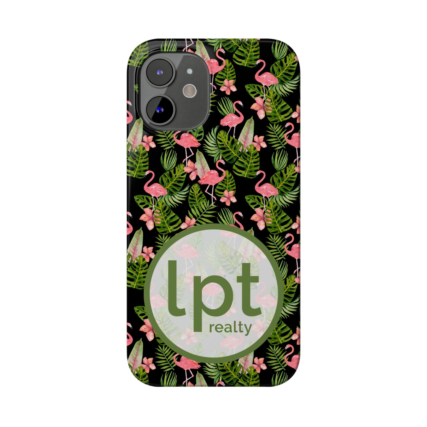 LPT Realty Logo -  Tropical Flamingos Iphone 15-12 Slim Phone Case