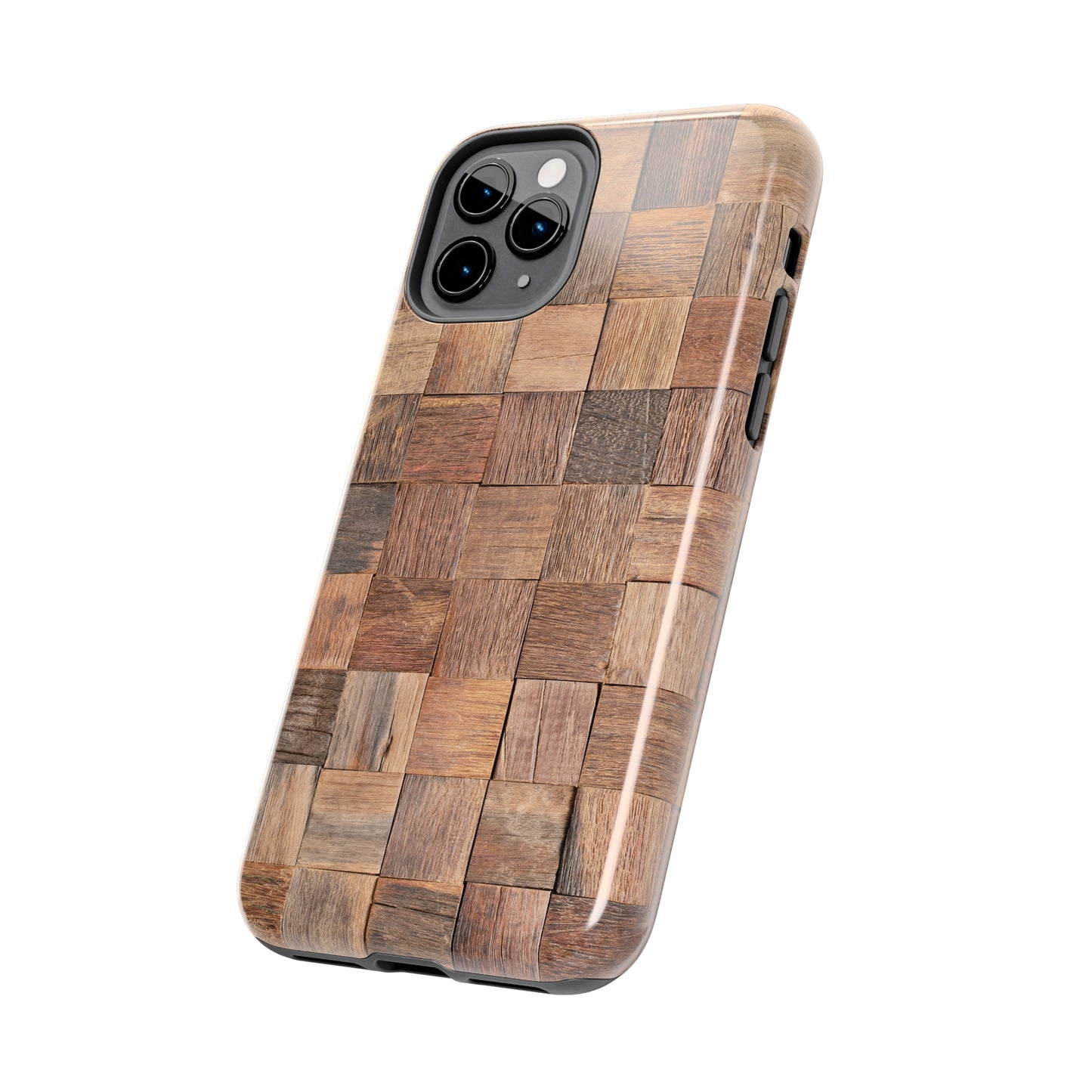 Organic Elegance Natural Woven Wood Design Design Iphone Tough Phone Case