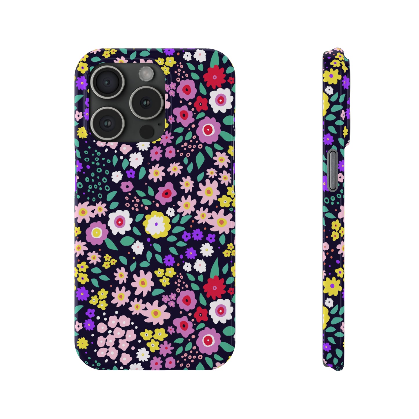 Tiny Colorful Flowers Iphone 15-12 Slim Phone Case