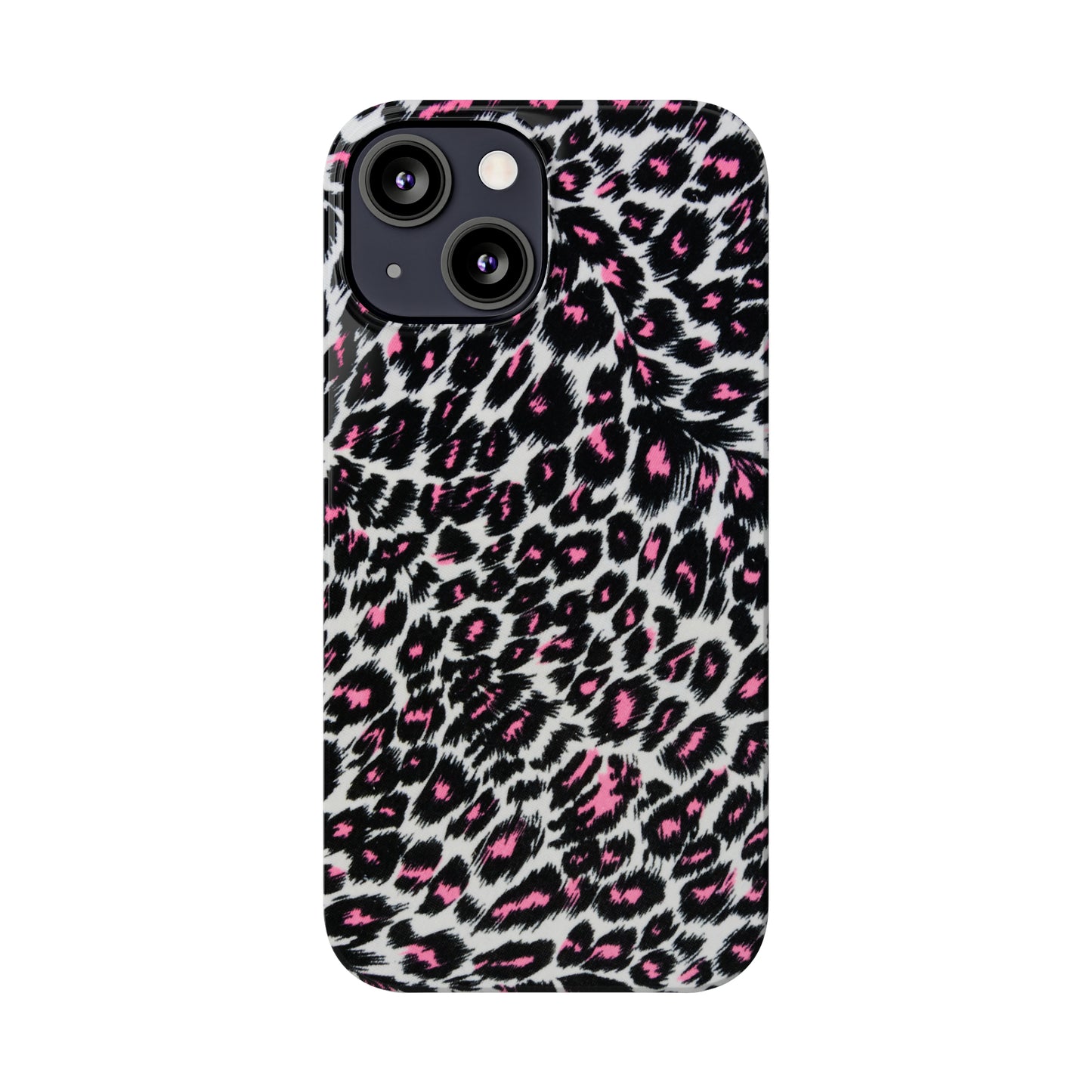 Fierce Femininity Pink and Black Leopard Print Iphone 15-12 Slim Phone Case