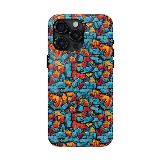 3D Brick Wall Graffiti Design Iphone Tough Phone Case