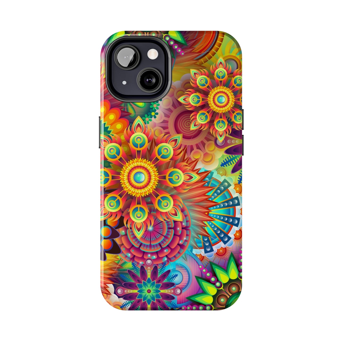 Rainbow Flower Power Design Iphone Tough Phone Case