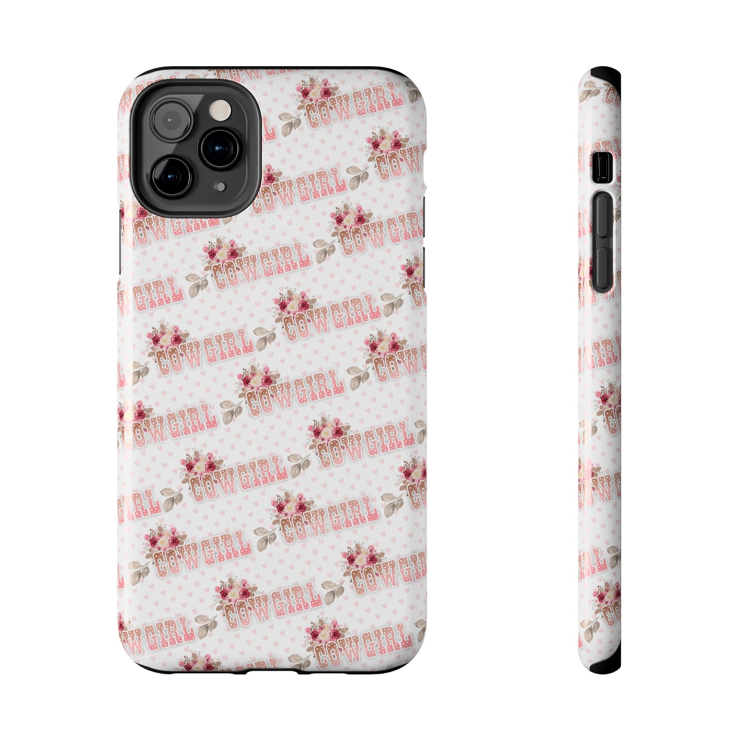 Pink Cowgirl and Flowers Iphone Tough Phone Case