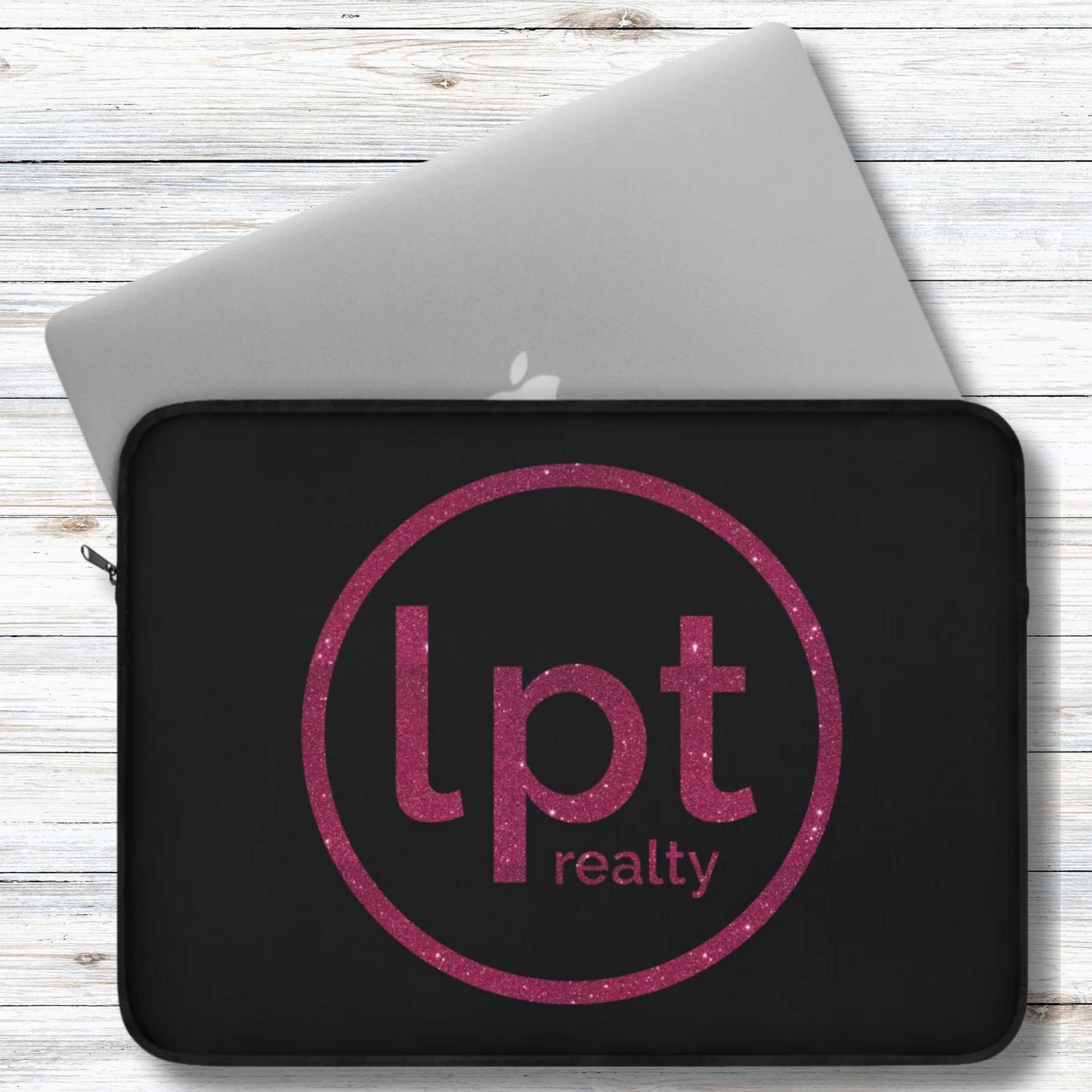 LPT Realty Logo in Pink Sparkle Laptop or Ipad Protective Sleeve 3 Sizes