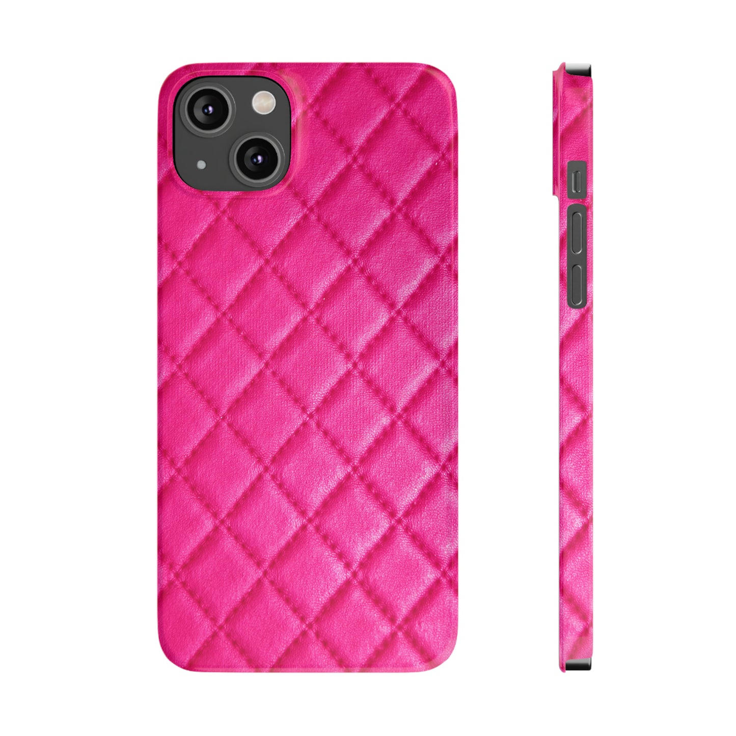 Pink Quilted Design Iphone 15-12 Slim Phone Case