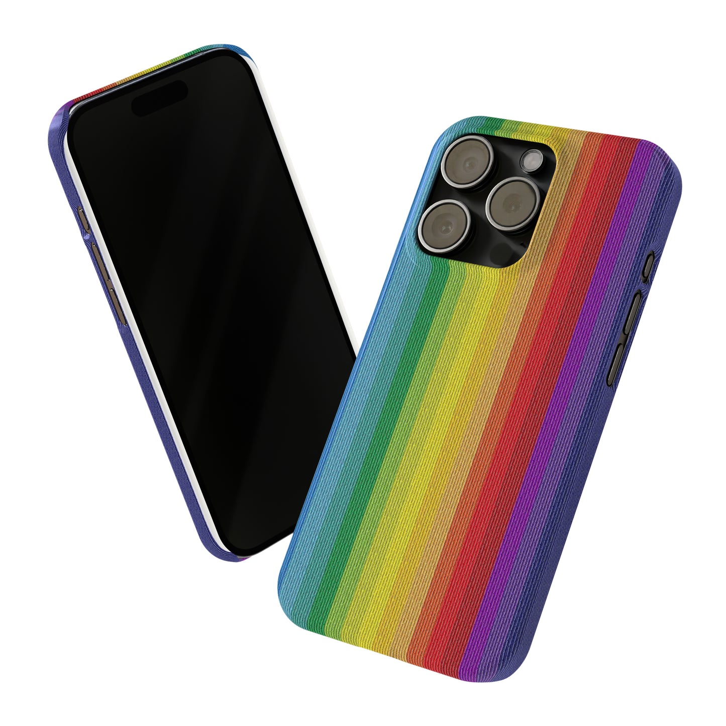 Rainbow Stripe Design Iphone 15-12 Slim Phone Case