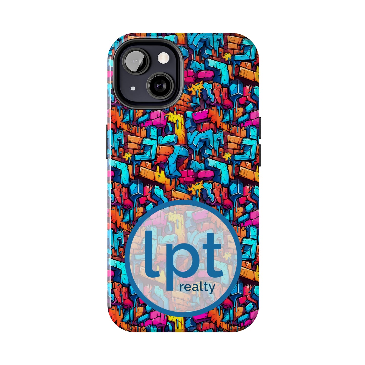 LPT Realty Logo -  3D Rainbow Colored Graphic Blocks Design Iphone Tough Phone Case