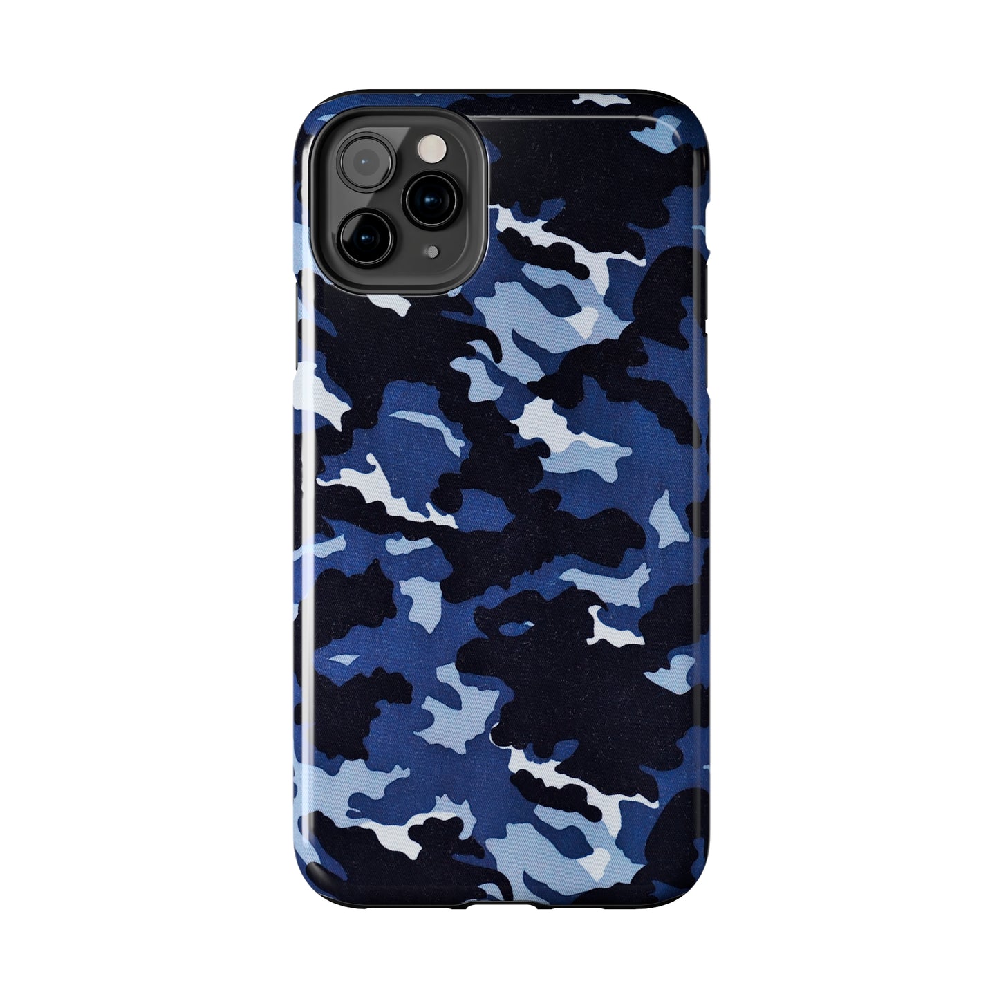 Deep Sea Concealment: Navy Blue Camouflage Iphone Tough Phone Case