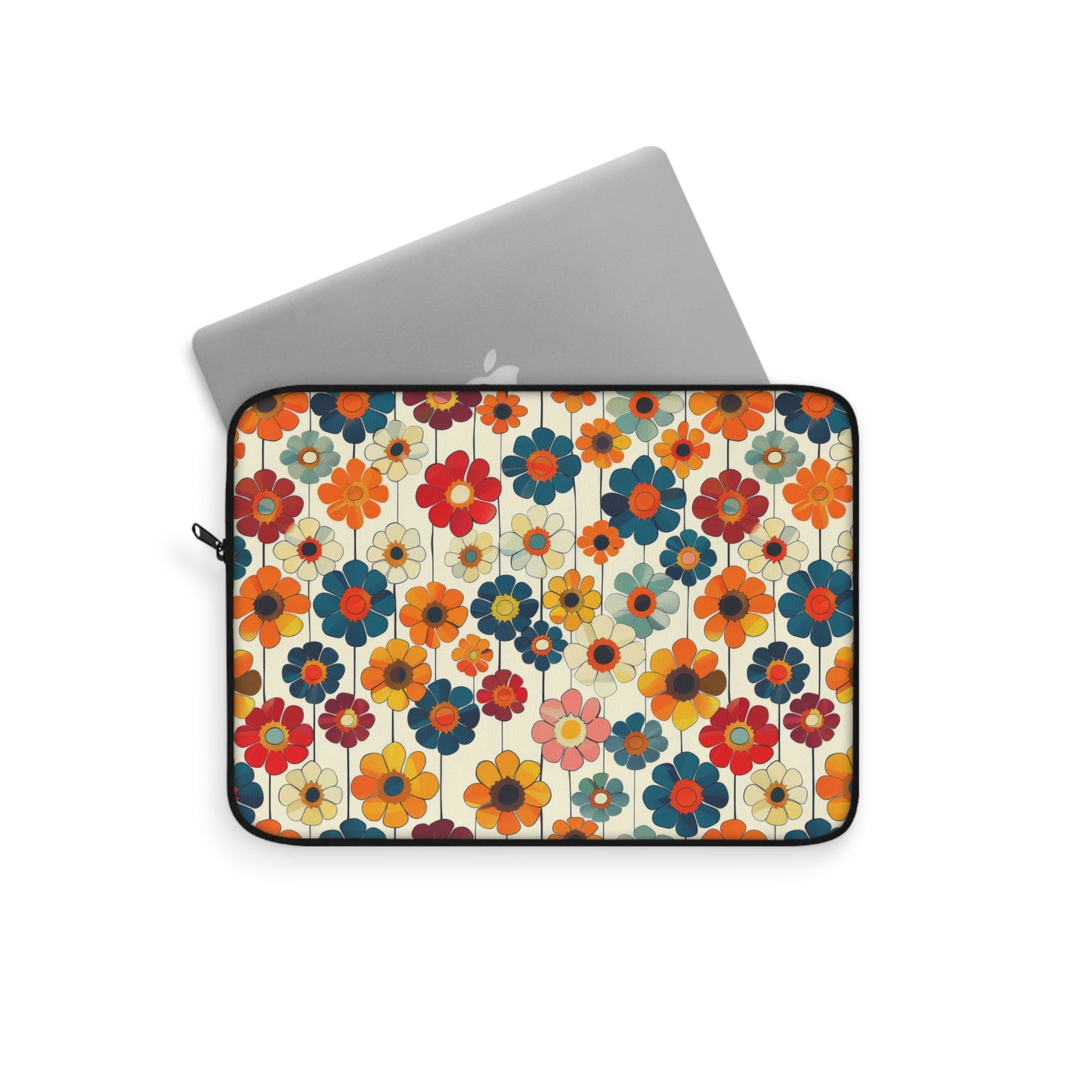 Blooming Joy Vibrant Retro Floral Pattern Laptop or Ipad Protective Sleeve 3 Sizes Available