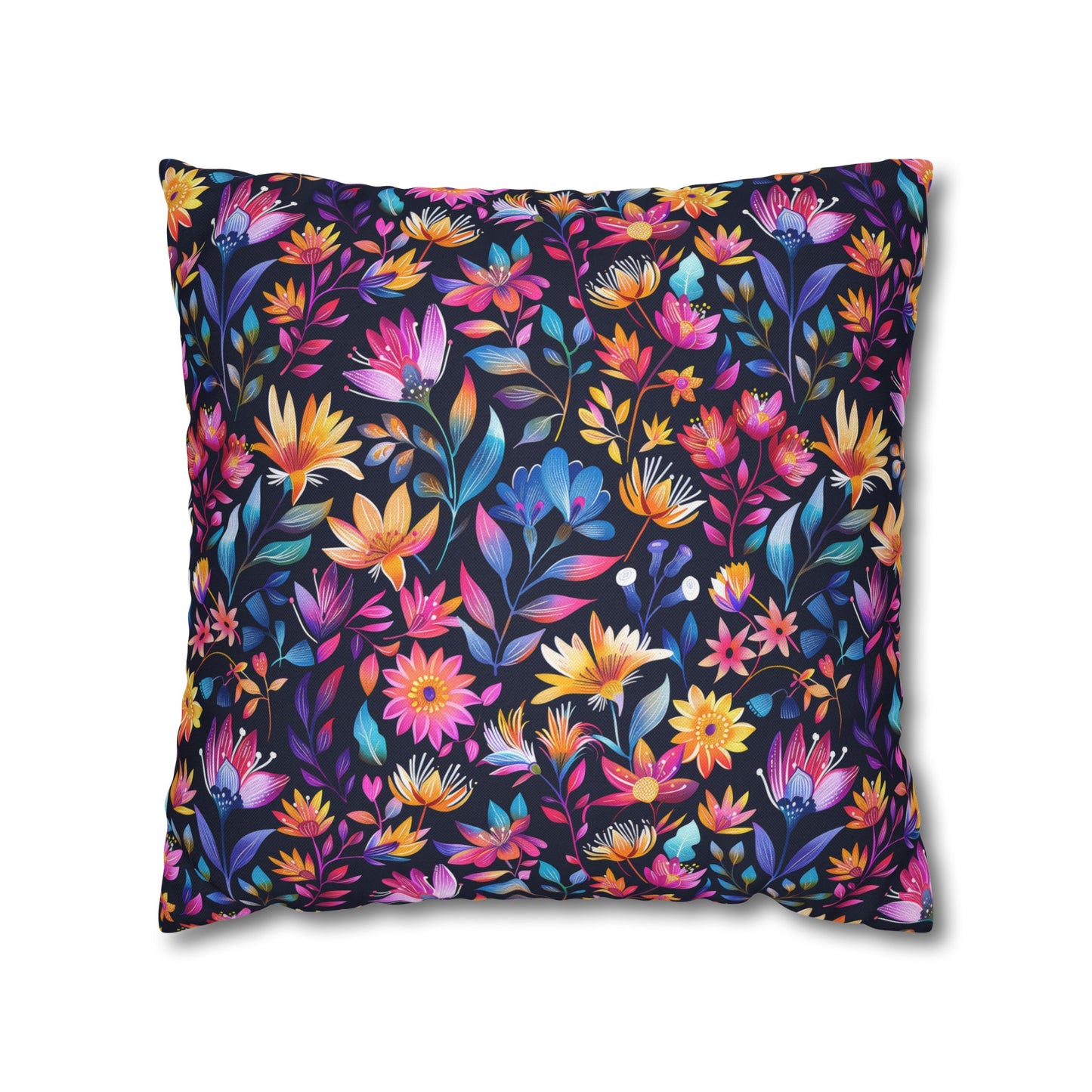 Enchanted Night Garden of Floral Bliss Spun Polyester Square Pillowcase 4 Sizes