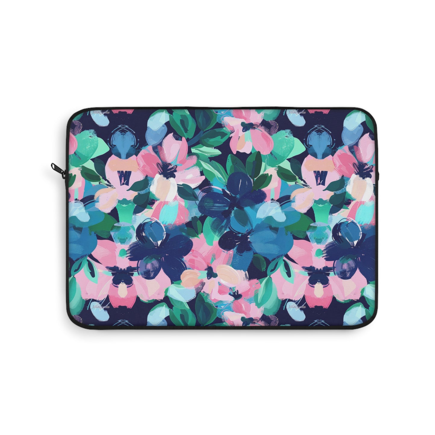 Tranquil Blooms: Muted Blue, Pink, and Green Watercolor Flowers Laptop or Ipad Protective Sleeve 3 Sizes Available