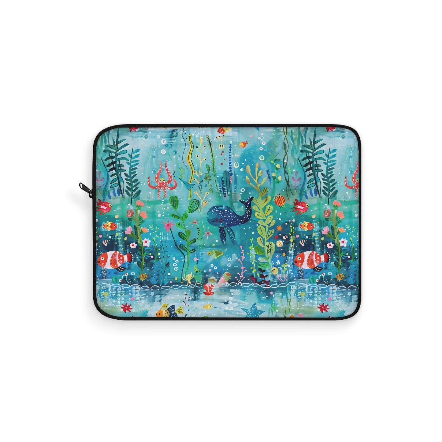 Ocean Enchantment: Magical Watercolor Sea Creatures Laptop or Ipad Protective Sleeve 3 Sizes Available