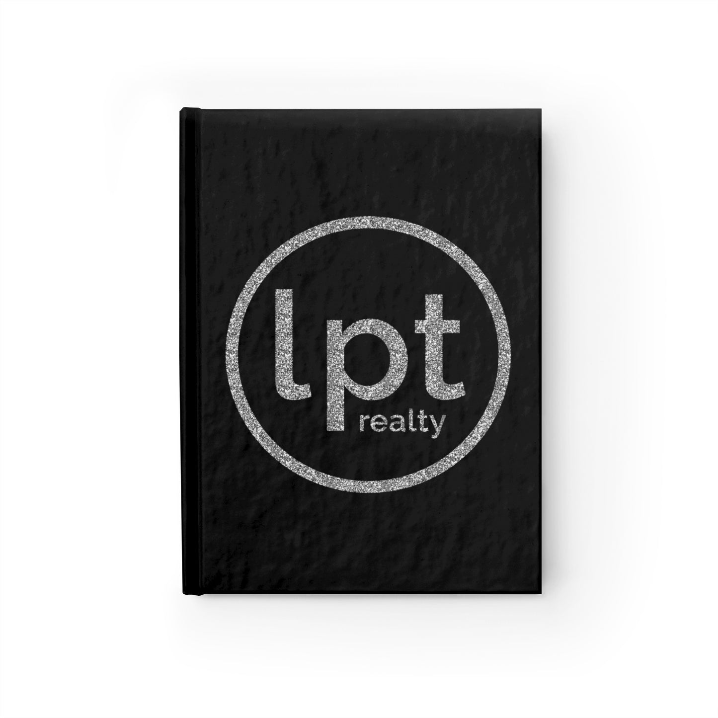LPT Realty Logo in Silver Sparkle on Black - Hardcover Ruled Line Journal 5" x 7"