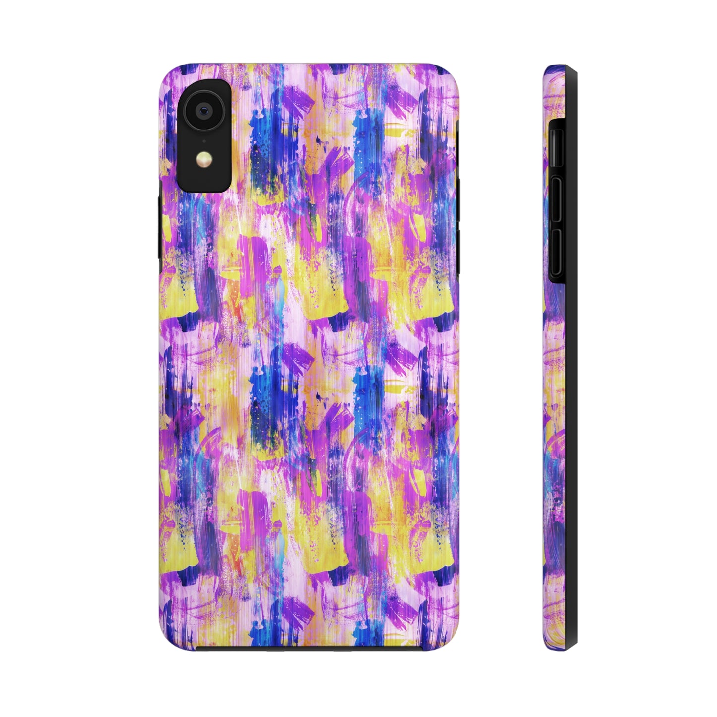 Pink & Yellow Spring Painted Abstract Iphone Tough Phone Case