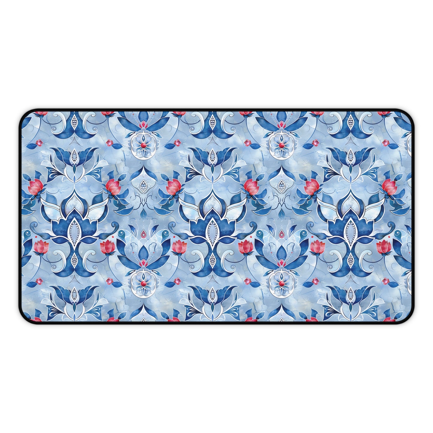 Enchanting Blue and Pink Lotus Mosaic Gaming Mouse Pad  Desk Mat  - 3 Sizes