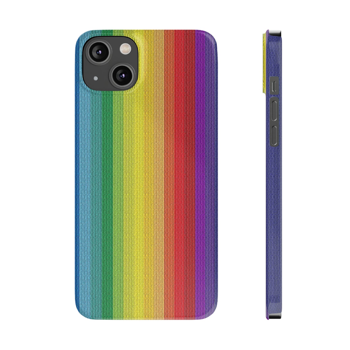 Rainbow Stripe Design Iphone 15-12 Slim Phone Case