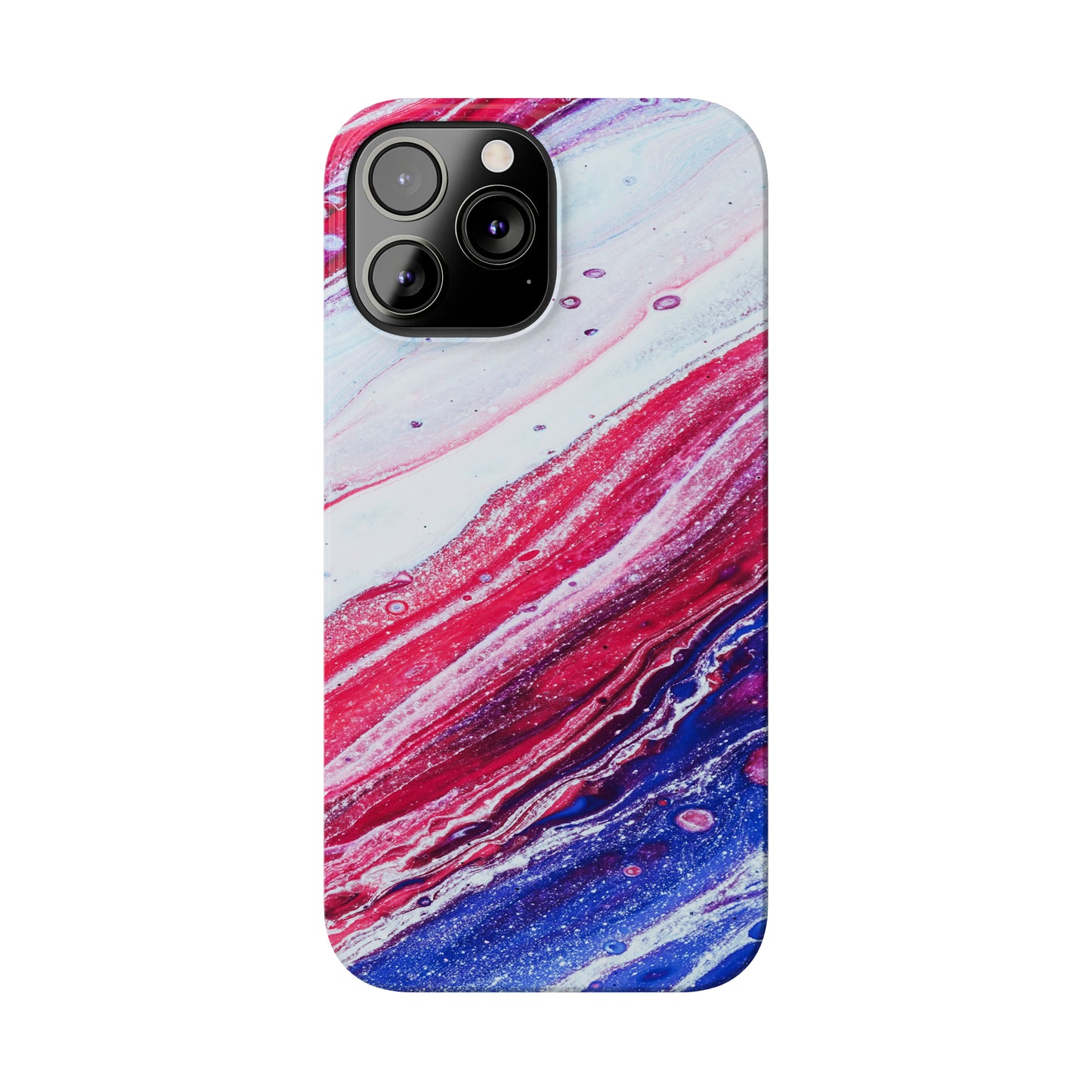 Red White and Blue Alcohol Ink Design Iphone 15-12 Slim Phone Case