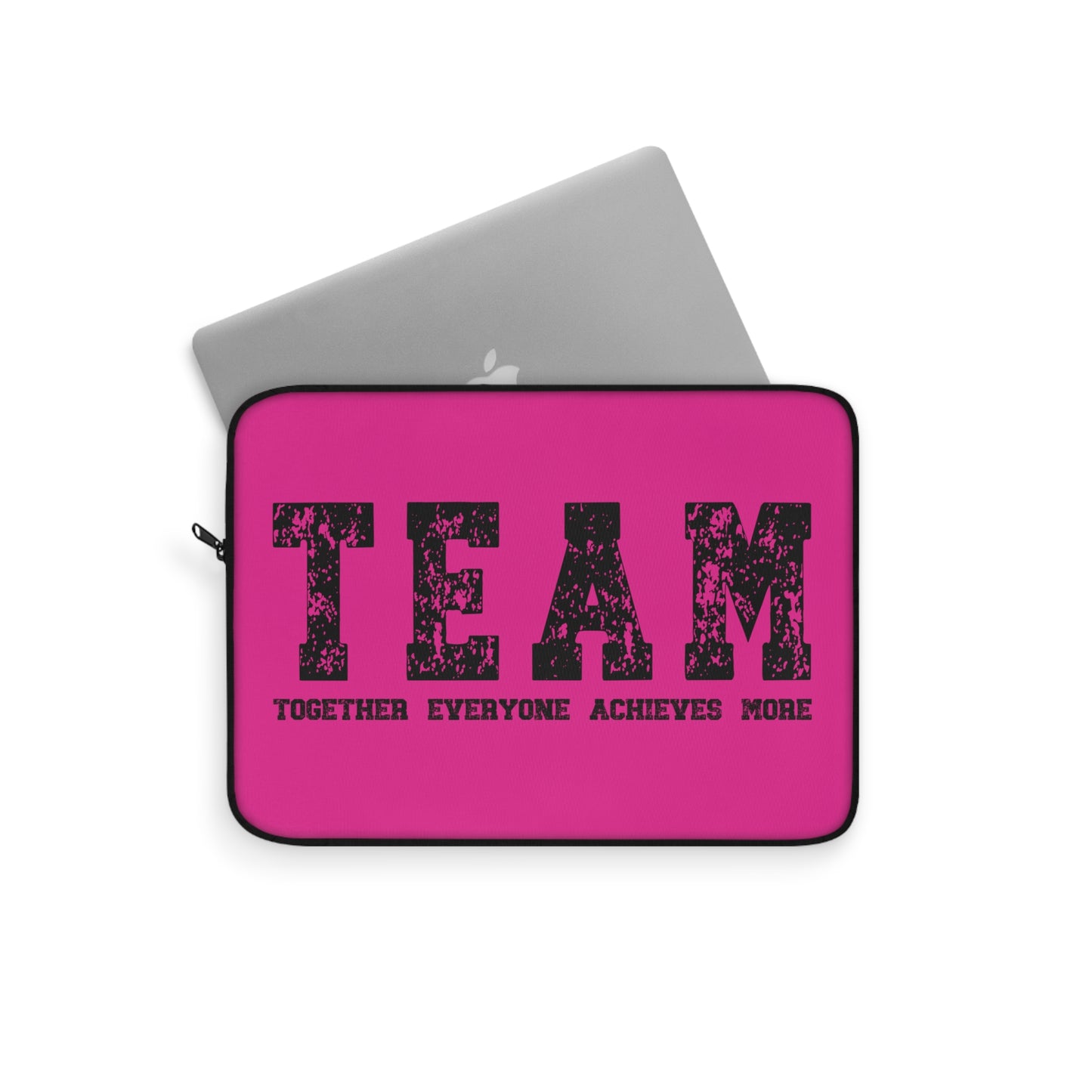 TEAM Together Everyone Achieves More Pink & Black Laptop or Ipad Protective Sleeve 3 Sizes