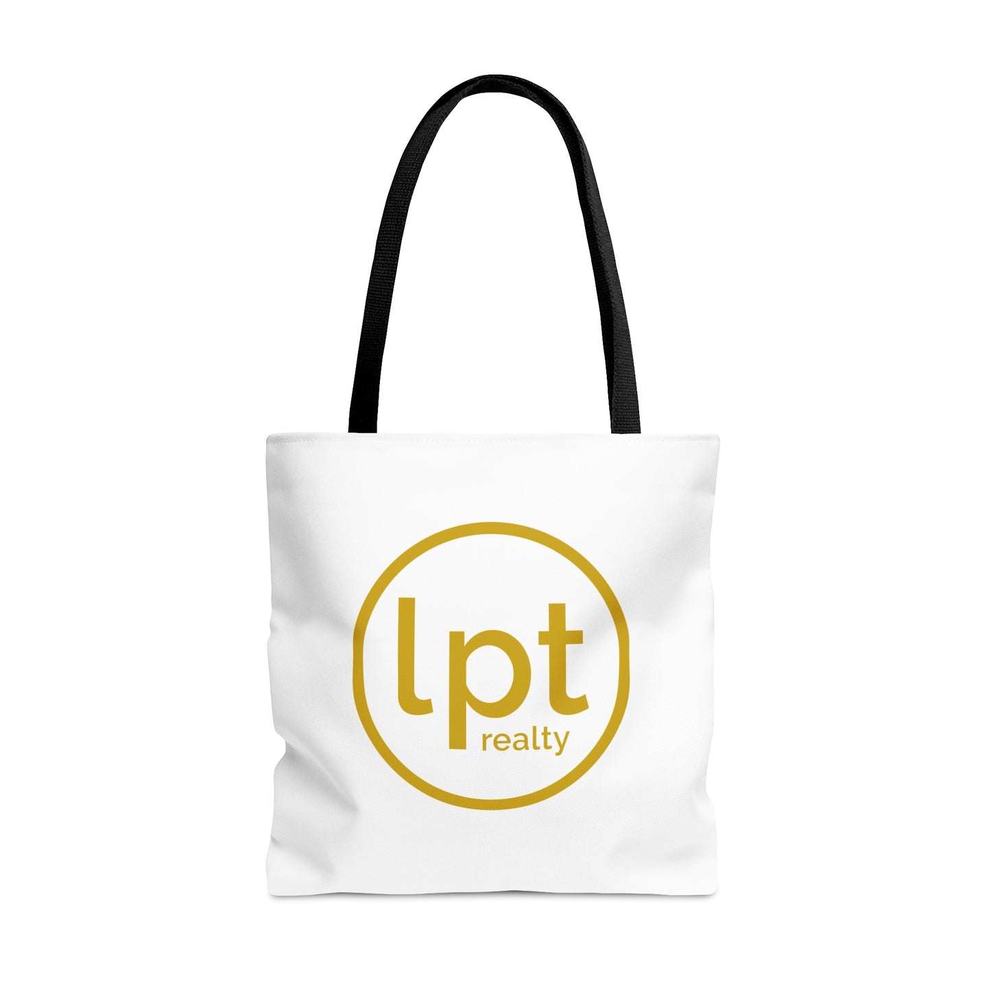 LPT Realty Logo's on Both Sides in Gold - Canvas Tote 3 Sizes