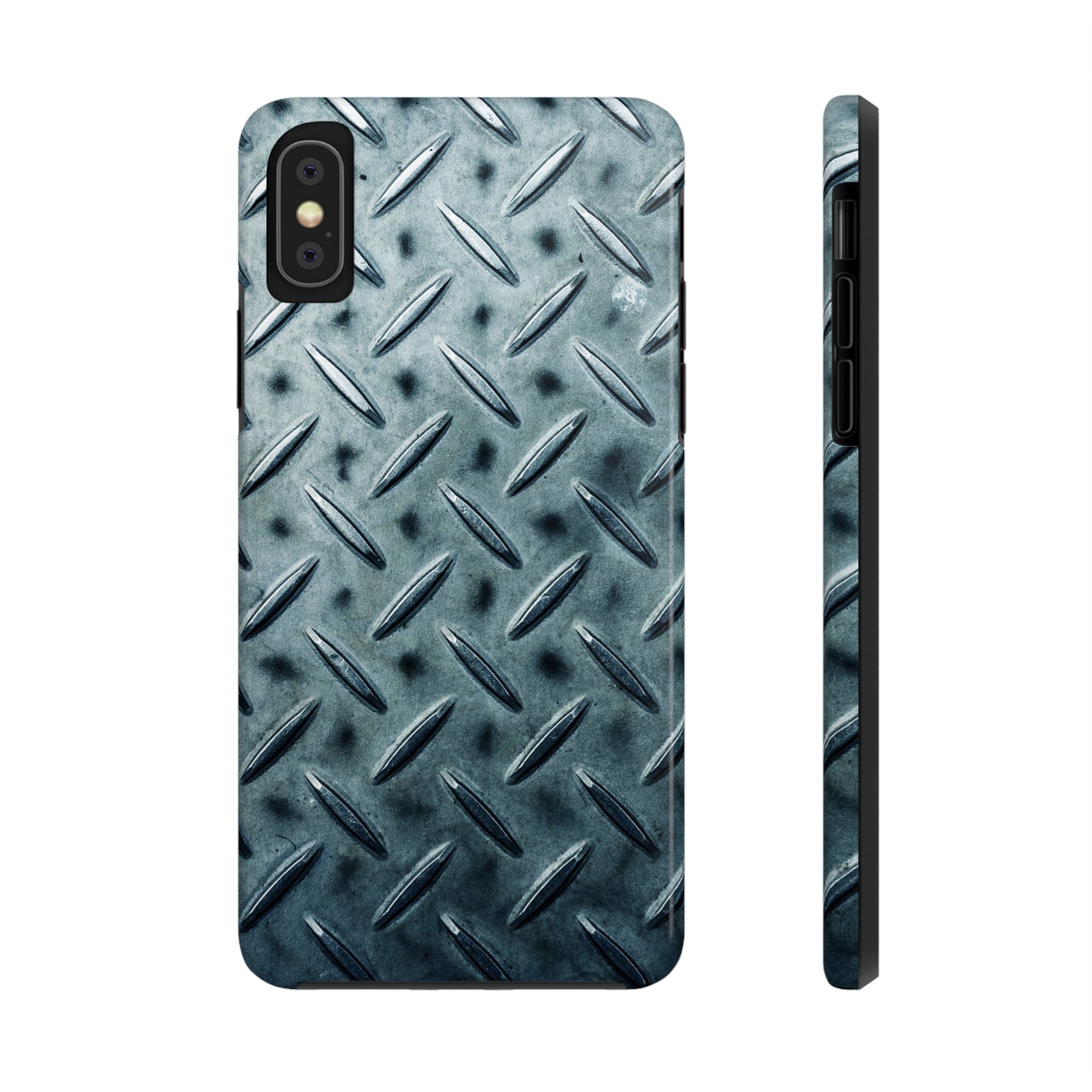 Blue Steel Diamond Plate Design Iphone Tough Phone Case