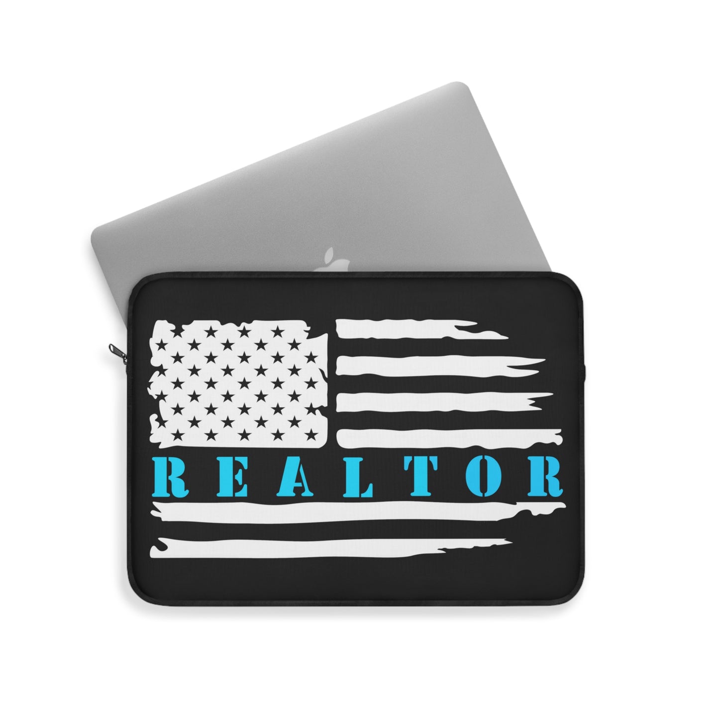 American Flag & Realtor Blue and White Laptop or Ipad Protective Sleeve 3 Sizes