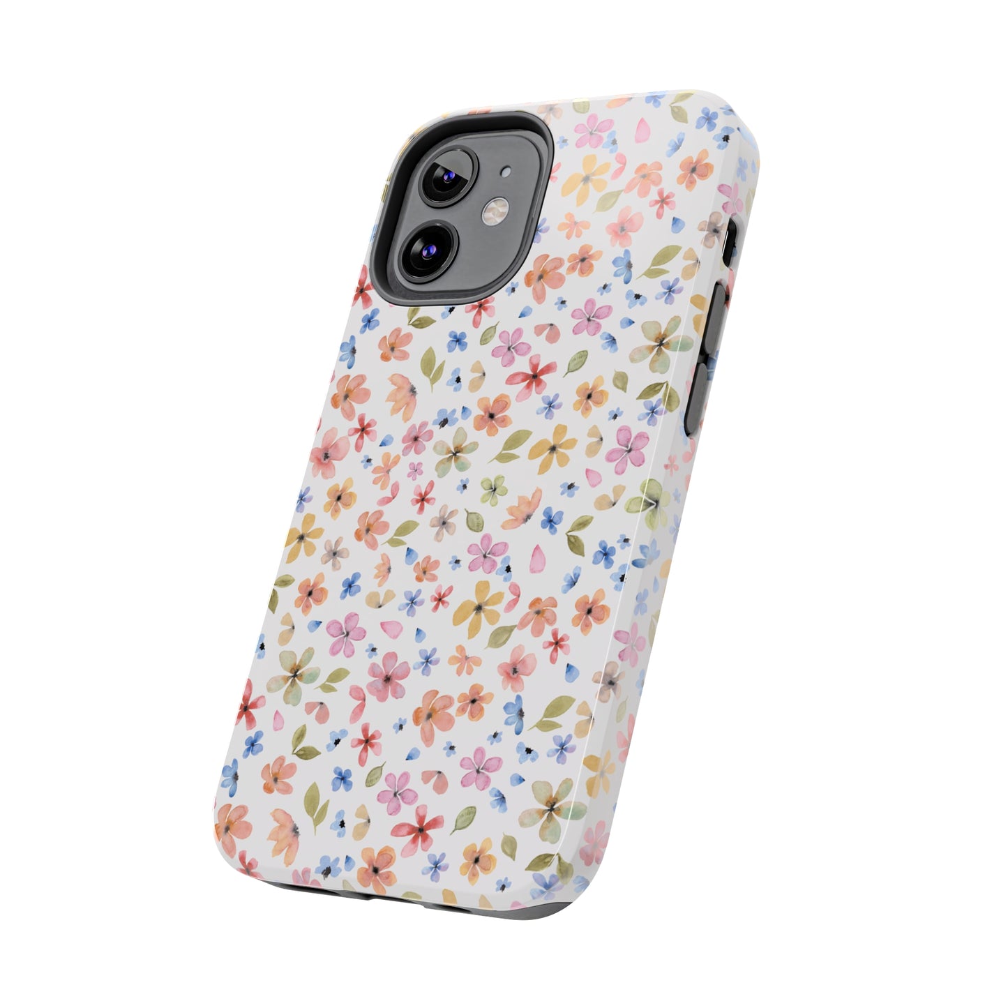 Tiny Pink, Yellow and Blue Flowers Iphone Tough Phone Case