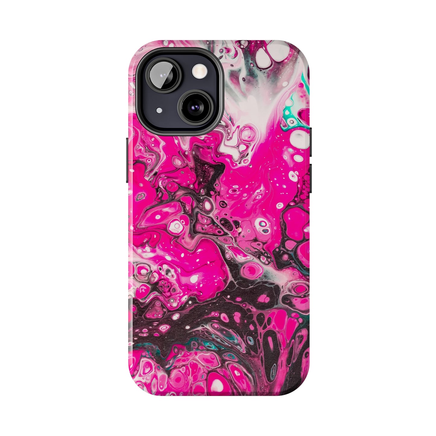 Pink, Black and White Alcohol Ink Design Iphone Tough Phone Case