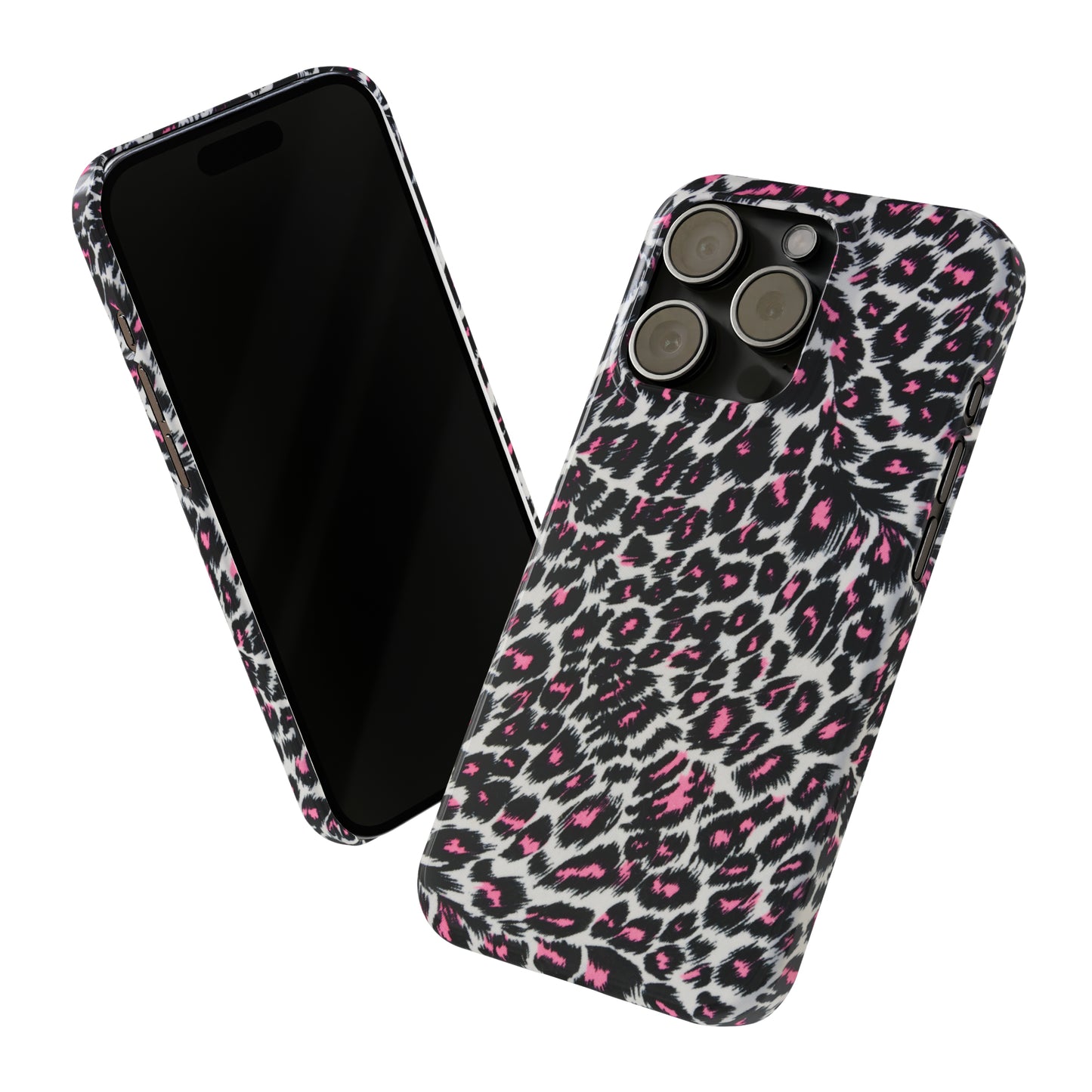 Fierce Femininity Pink and Black Leopard Print Iphone 15-12 Slim Phone Case