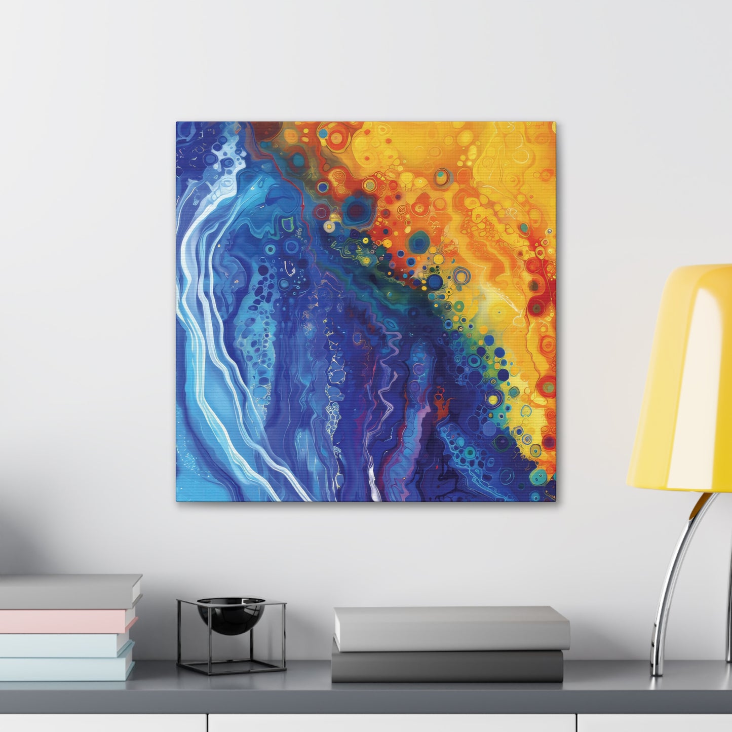 Sun and Space Alcohol Ink Print on Canvas Gallery Wraps  - 5 Sizes