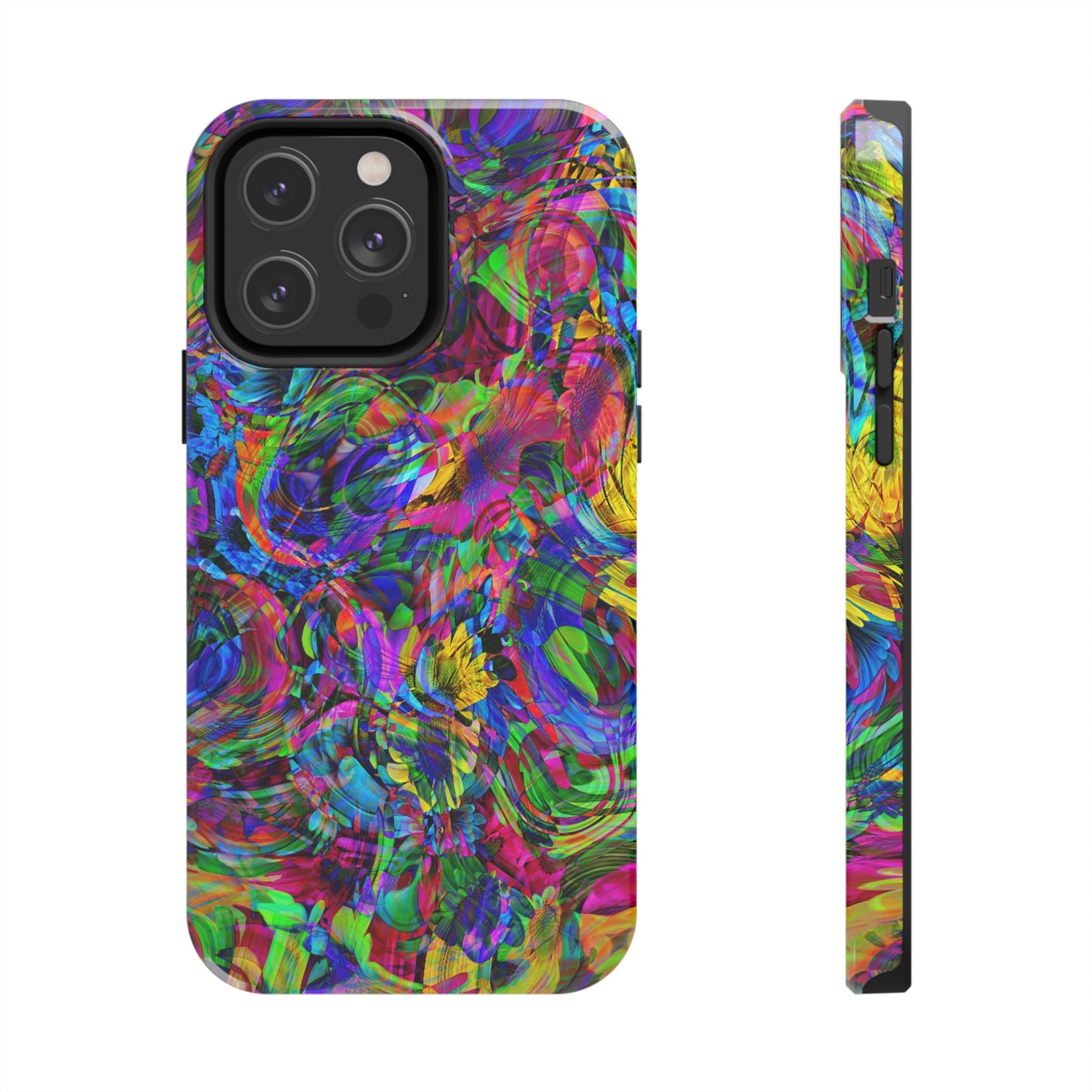 Rainbow Swirls Design Iphone Tough Phone Case