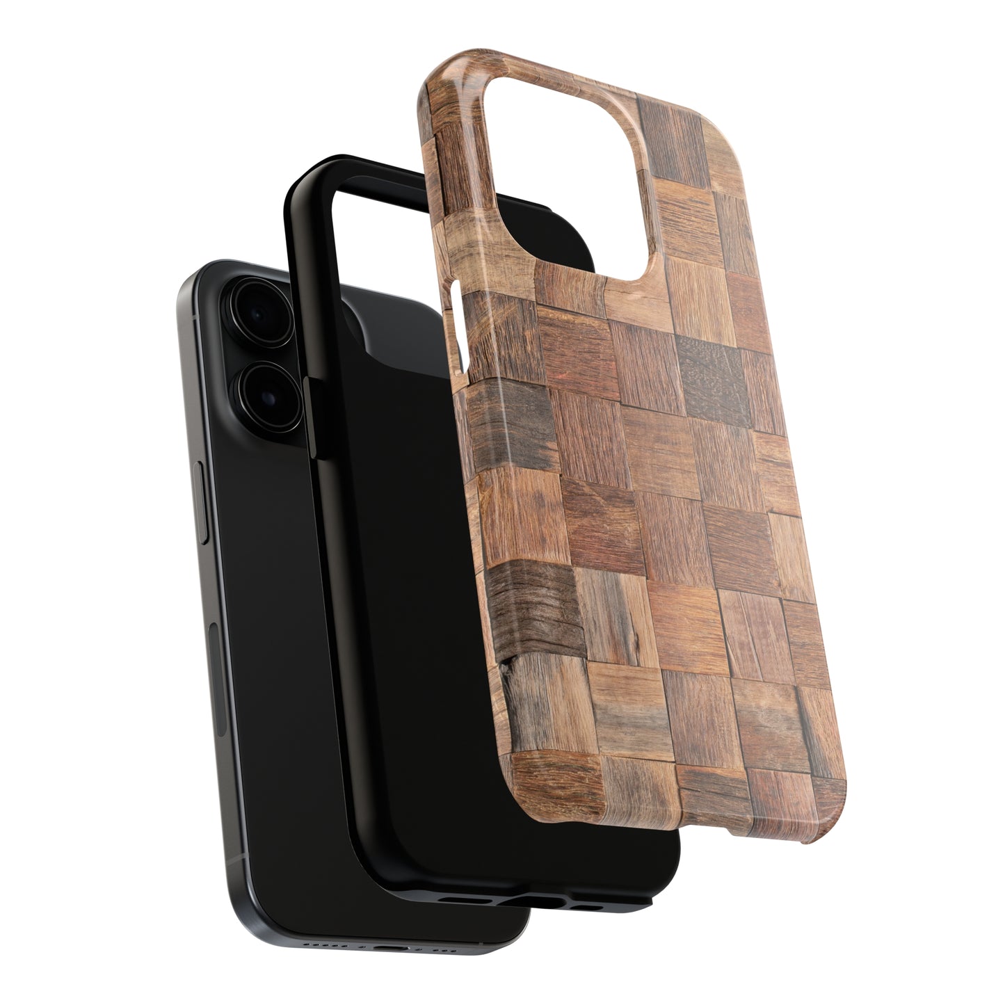 Organic Elegance Natural Woven Wood Design Design Iphone Tough Phone Case