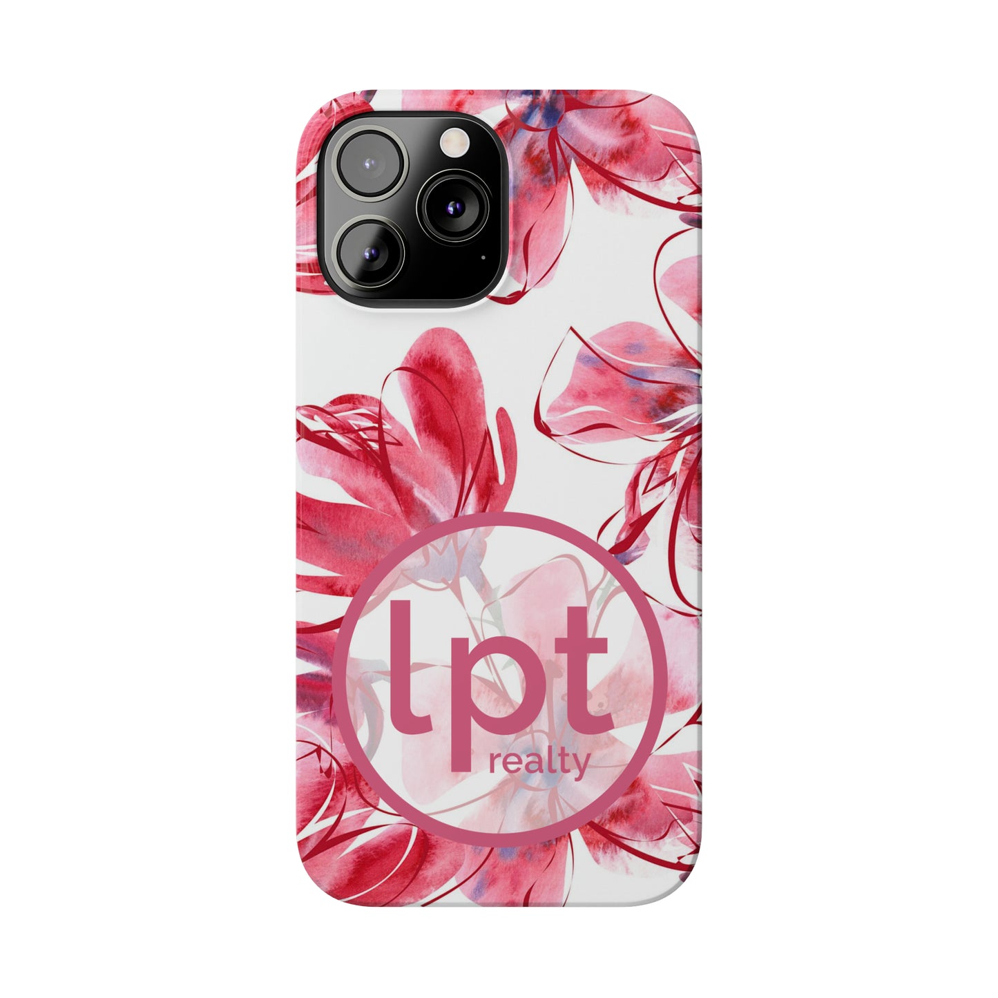 LPT Realty Logo -  Large Pink Flower Iphone 15-12 Slim Phone Case