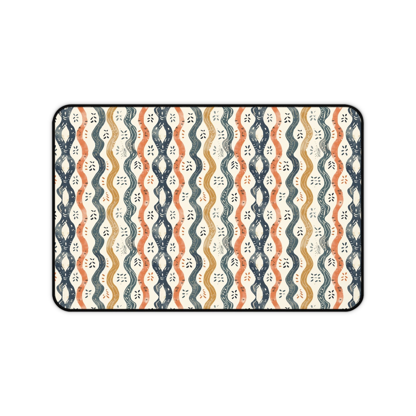 Boho Waves with Earthy Blues Reds and Browns Extended Gaming Mouse Pad  Desk Mat  - 3 Sizes