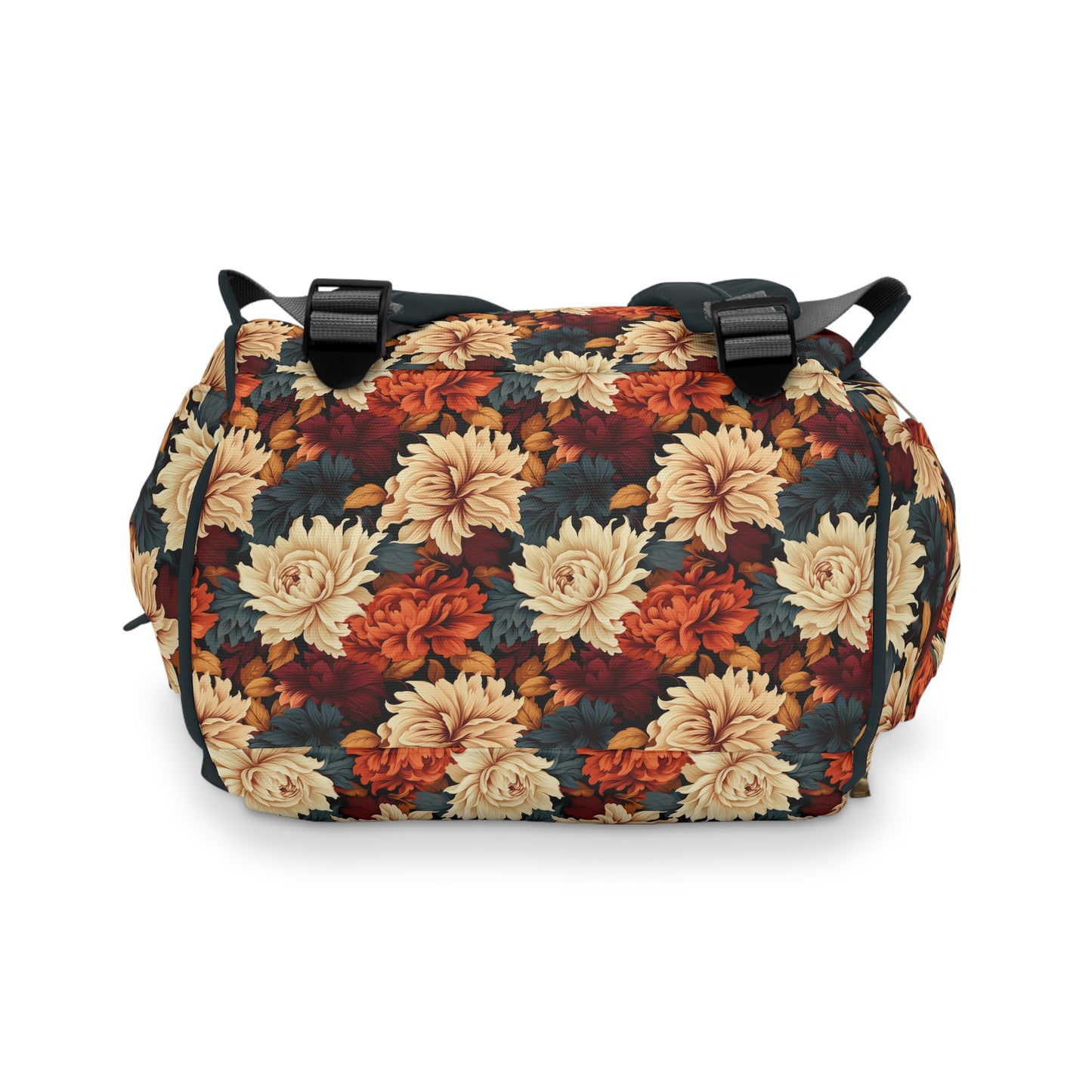 Autumn Elegance Vintage Floral Symphony in Rich Fall Colors Multifunctional Diaper Backpack