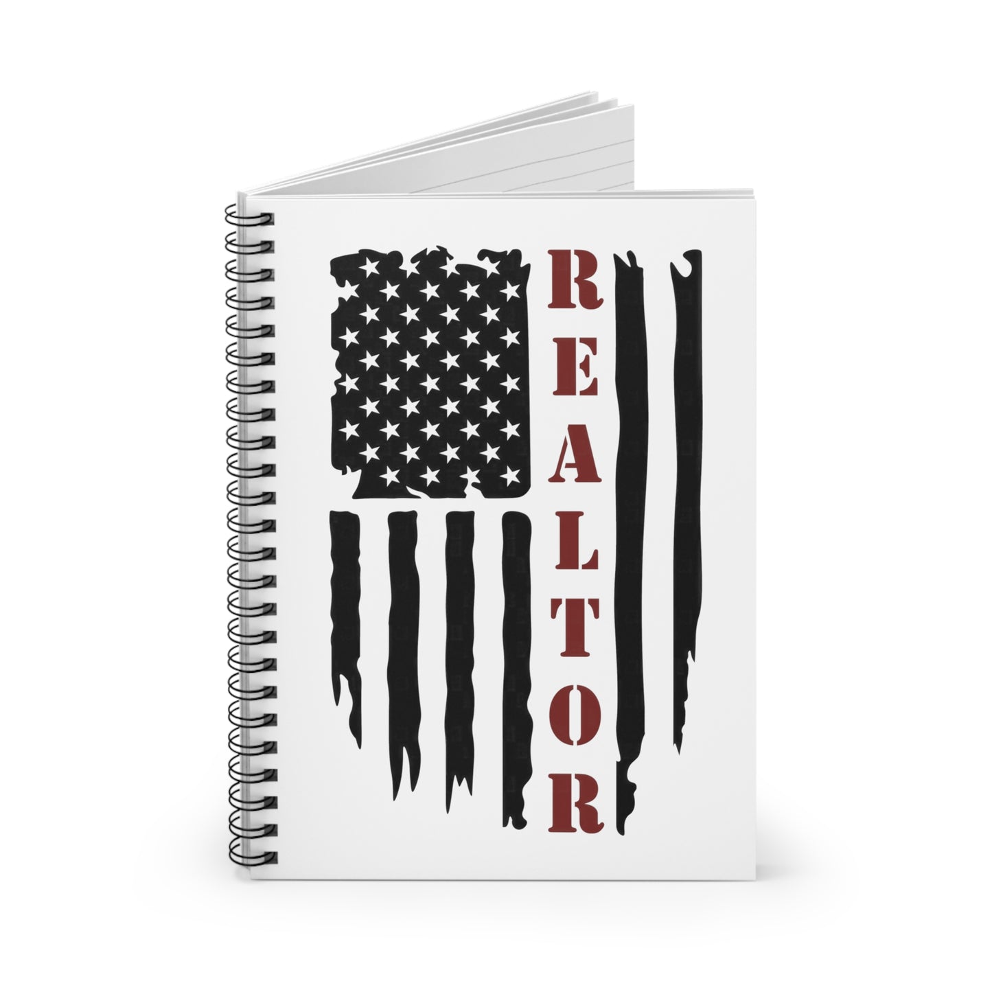 American Flag & Realtor in Red   - Spiral Notebook Ruled Line 6"x8"