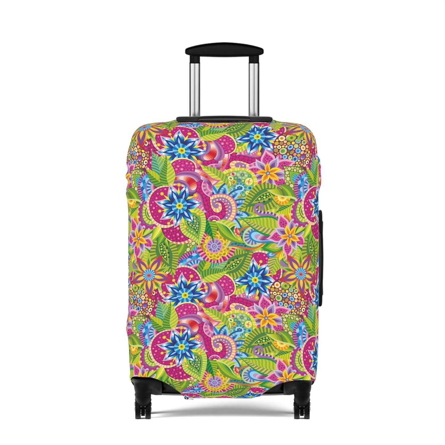 Vibrant Array of Abstract Flowers and Paisley in Rainbow Hues - Luggage Protector and Cover 3 Sizes