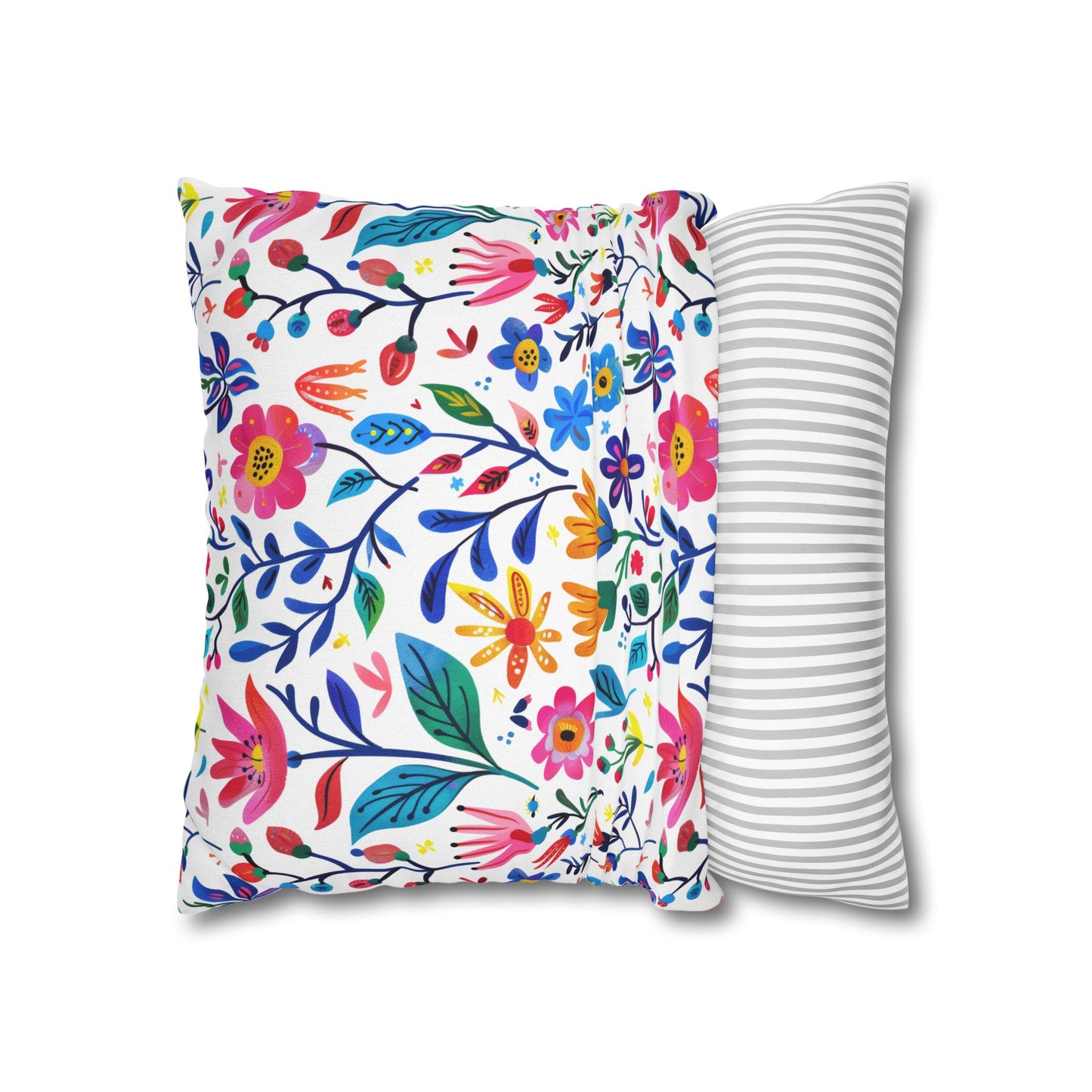 Blossoming Beauties: Charming Floral Blooms to Welcome Spring Spun Polyester Square Pillowcase 4 Sizes