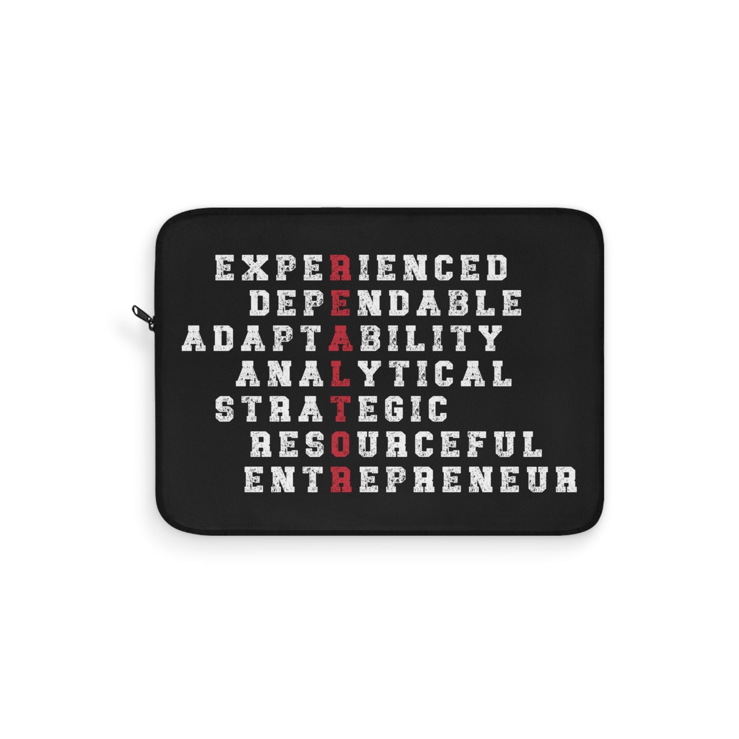 Realtor in Red, Experienced Dependable Adaptability Analytical Strategic Resourceful Entrepreneur Laptop or Ipad Protective Sleeve 3 Sizes